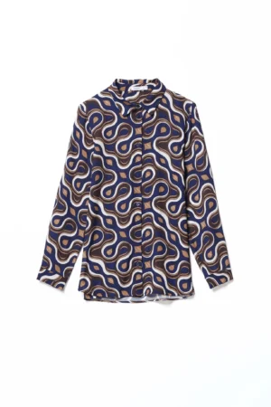 CAMICIA a manica lunga con stampa fluida e collo classico