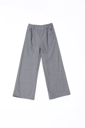 PANTALONE classico rigato con passanti alla cintura