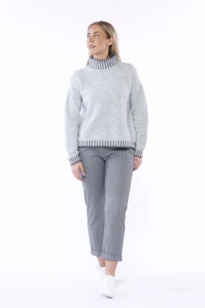 PANTALONE comodo rigato con risvolti alle caviglie ONEWORLD HYBRID