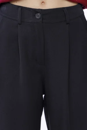 PANTALONE a zampa larga con tasche bottone di chiusura e passanti alla cintura