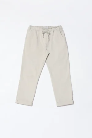 PANTALONE comodo in cotone con risvolti alle caviglie fodera interna a fiori e laccetto di chiusura
