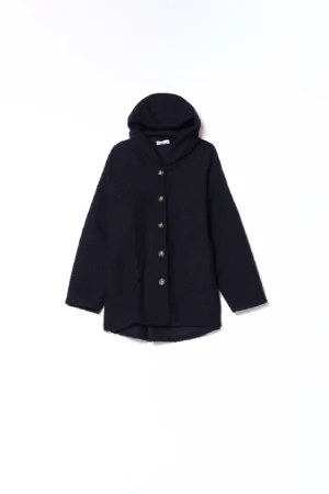 CAPPOTTO Teddy con chiusura a bottoni e tasche applicate