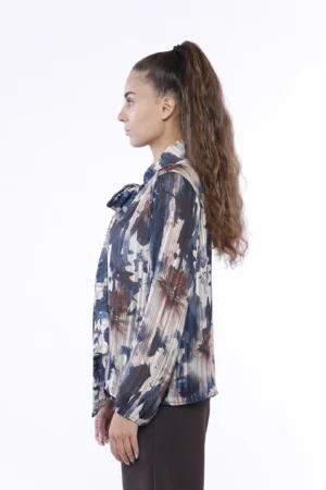 BLUSA Lavallière fantasia con inserti brillanti