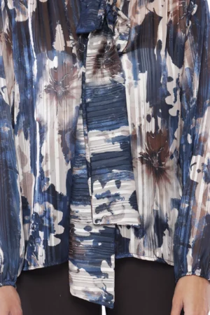 BLUSA Lavallière fantasia con inserti brillanti