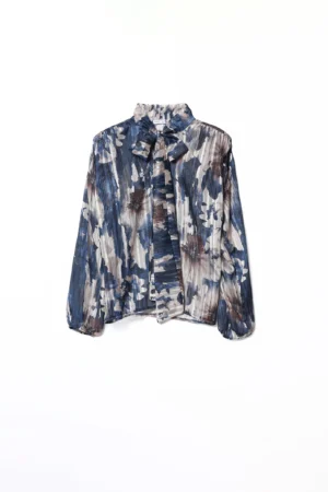 BLUSA Lavallière fantasia con inserti brillanti