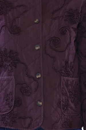 GIACCA corta primi freddi con ricami a fiori chiusura a bottoni e taschini sul davanti