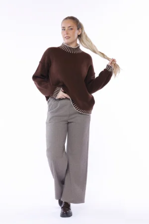 PANTALONE classico rigato con passanti alla cintura ONEWORLD HYBRID