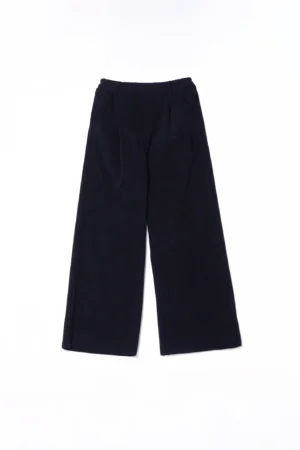 PANTALONE in velluto a coste wide leg con tasche chiusura a elastico e passanti alla cintura