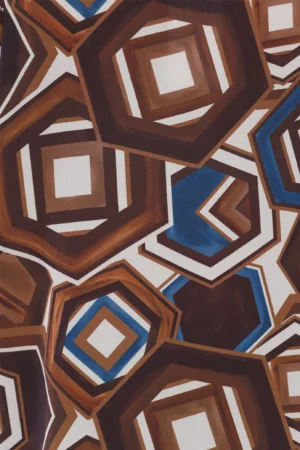 BLUSA a stampa fantasia con colletto alla coreana aperto a V sul davanti e maniche a kimono