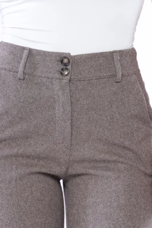 PANTALONE a palazzo con orlo alto alle caviglie chiusura a bottoni e passanti alla cintura