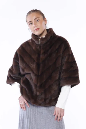 CAPPOTTO pellicia a pelo corto con manicaa kimono e trapuntatura diagonale di tendenza