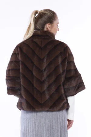 CAPPOTTO pellicia a pelo corto con manicaa kimono e trapuntatura diagonale di tendenza