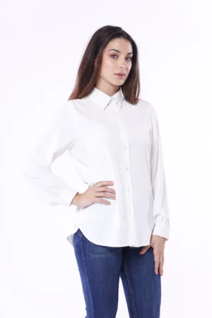 CAMICIA business woman con strass lucidi e colletto alla francese