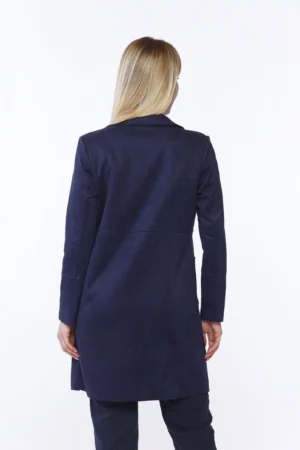 GIACCA lunga in ecodainetto con bottoni di chiusura, tasche e collo reverse