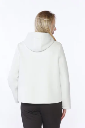 CAPPOTTO softshell corto sagomato con cappuccio e tasche verticali