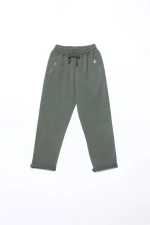 PANTALONE comodo con laccetto di chiusura e tasche con cerniere metalliche ai lati