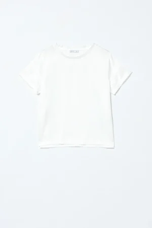 BLUSA blusa fresca a maniche corte con scollo a giro ampio