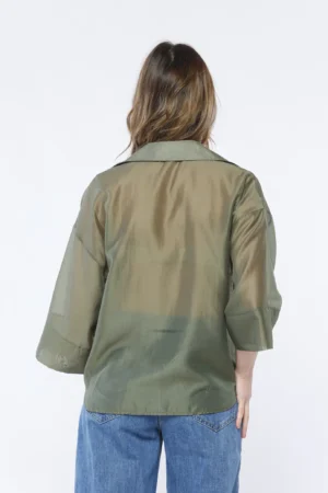 BLUSA blusa elegante con manica a tre quarti e colletto alla francese