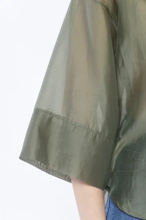 BLUSA blusa elegante con manica a tre quarti e colletto alla francese