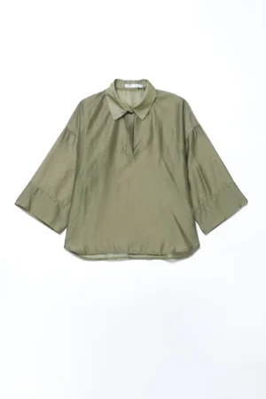BLUSA blusa elegante con manica a tre quarti e colletto alla francese