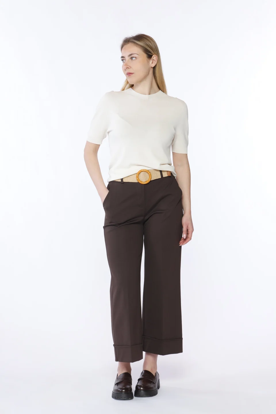 PANTALONE comodo a gamba larga con passanti alla cintura ONEWORLD HYBRID