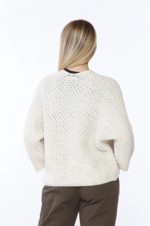 CARDIGAN aperto e traforato ampio a manica larga con tasche sul davanti