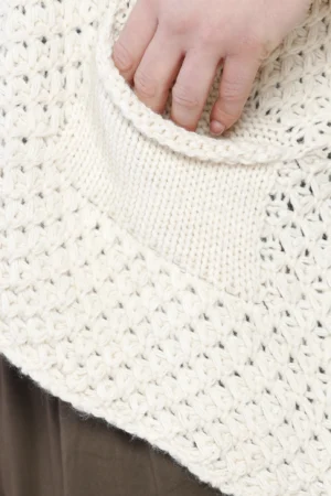 CARDIGAN aperto e traforato ampio a manica larga con tasche sul davanti