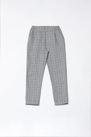 PANTALONE comodo pull on con trama a quadri e risvolti alle caviglie