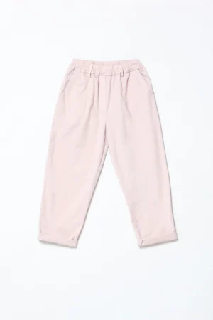 PANTALONE barrel leg con elastico di chiusura in vita e passanti alla cintura