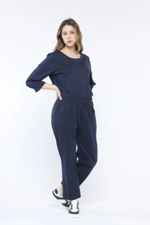PANTALONE comodo pull-on con ampie tasche verticali e fondo a sigaretta