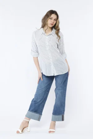 CAMICIA corta con fiocco e manica a tre quarti