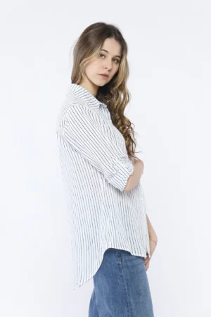 CAMICIA corta con fiocco e manica a tre quarti