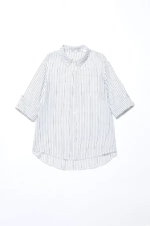 CAMICIA corta con fiocco e manica a tre quarti