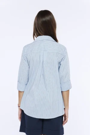 CAMICIA business woman a righe con colletto alla francese