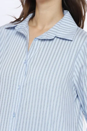 CAMICIA business woman a righe con colletto alla francese