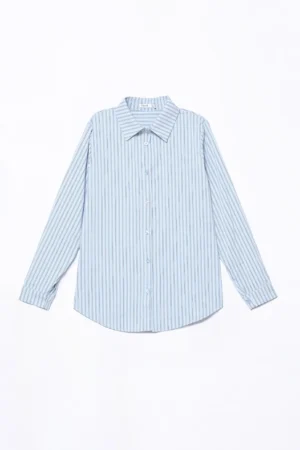 CAMICIA business woman a righe con colletto alla francese