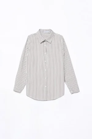 CAMICIA business woman a righe con colletto alla francese