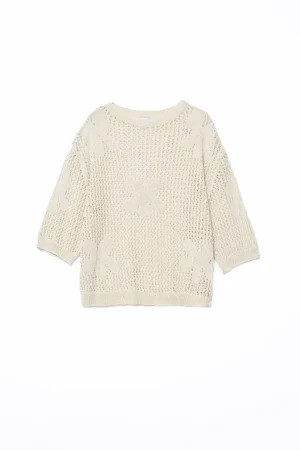 MAGLIA scollo a giro lavorata a tricot