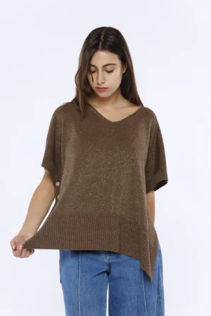 MAGLIA scollo a V lavorata a tricot