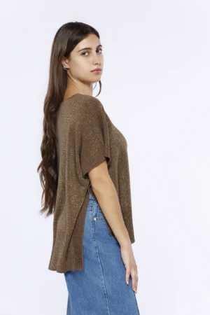 MAGLIA scollo a V lavorata a tricot