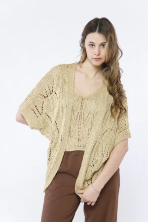CARDIGAN  lavorato a tricot con motivi geometrici