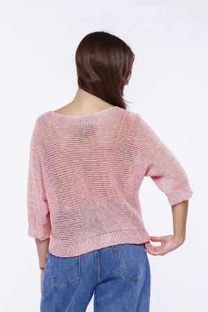 MAGLIA Con scollo a barca lavorata a tricot