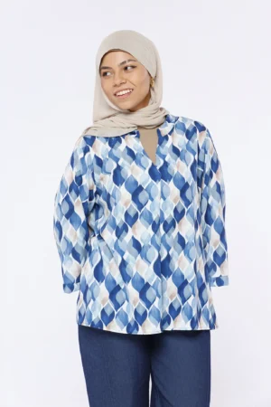 BLUSA Scollo a V  con stampa a fantasia