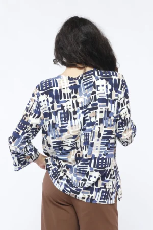 BLUSA Scollo a V  con stampa a fantasia