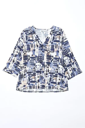 BLUSA Scollo a V  con stampa a fantasia