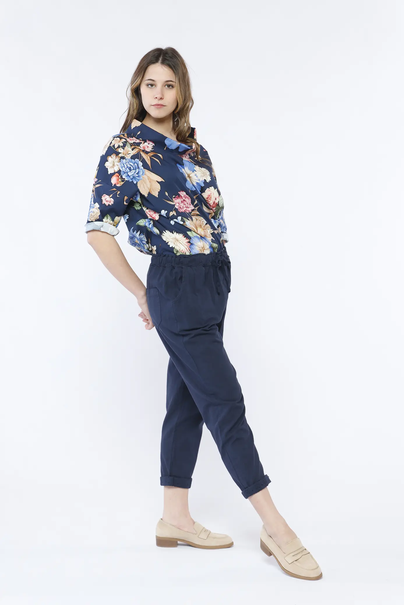 BLUSA Scolloa barca con stampa floreale ONEWORLD HYBRID