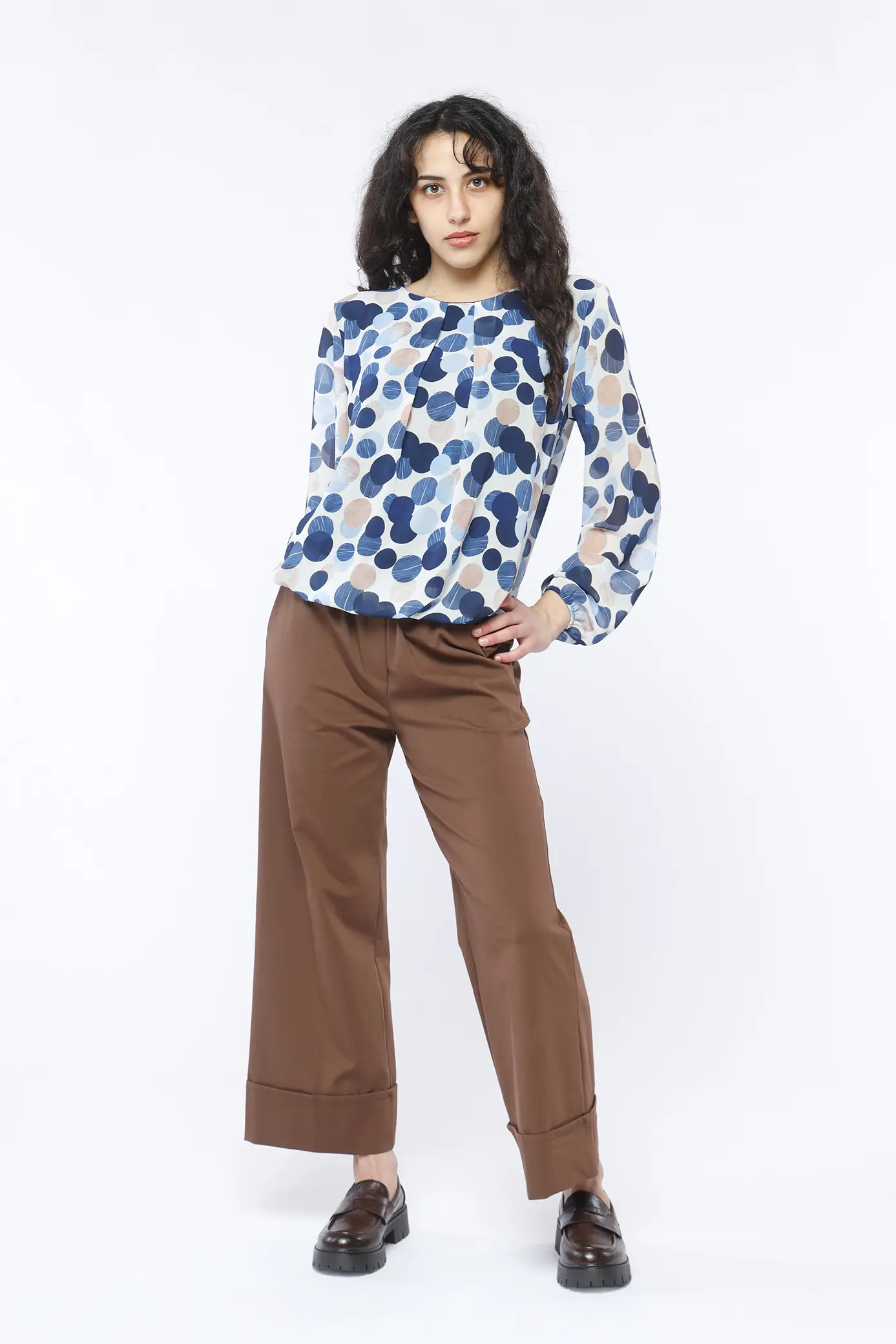 BLUSA scollo a giro  a palloncino ONEWORLD HYBRID