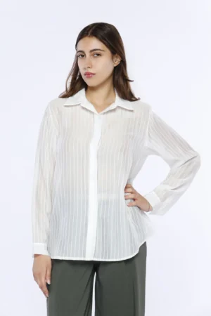 CAMICIA a righe business woman con colletto alla francese