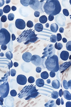 BLUSA ampia a fantasia di pois con colletto alla coreana aperto a V