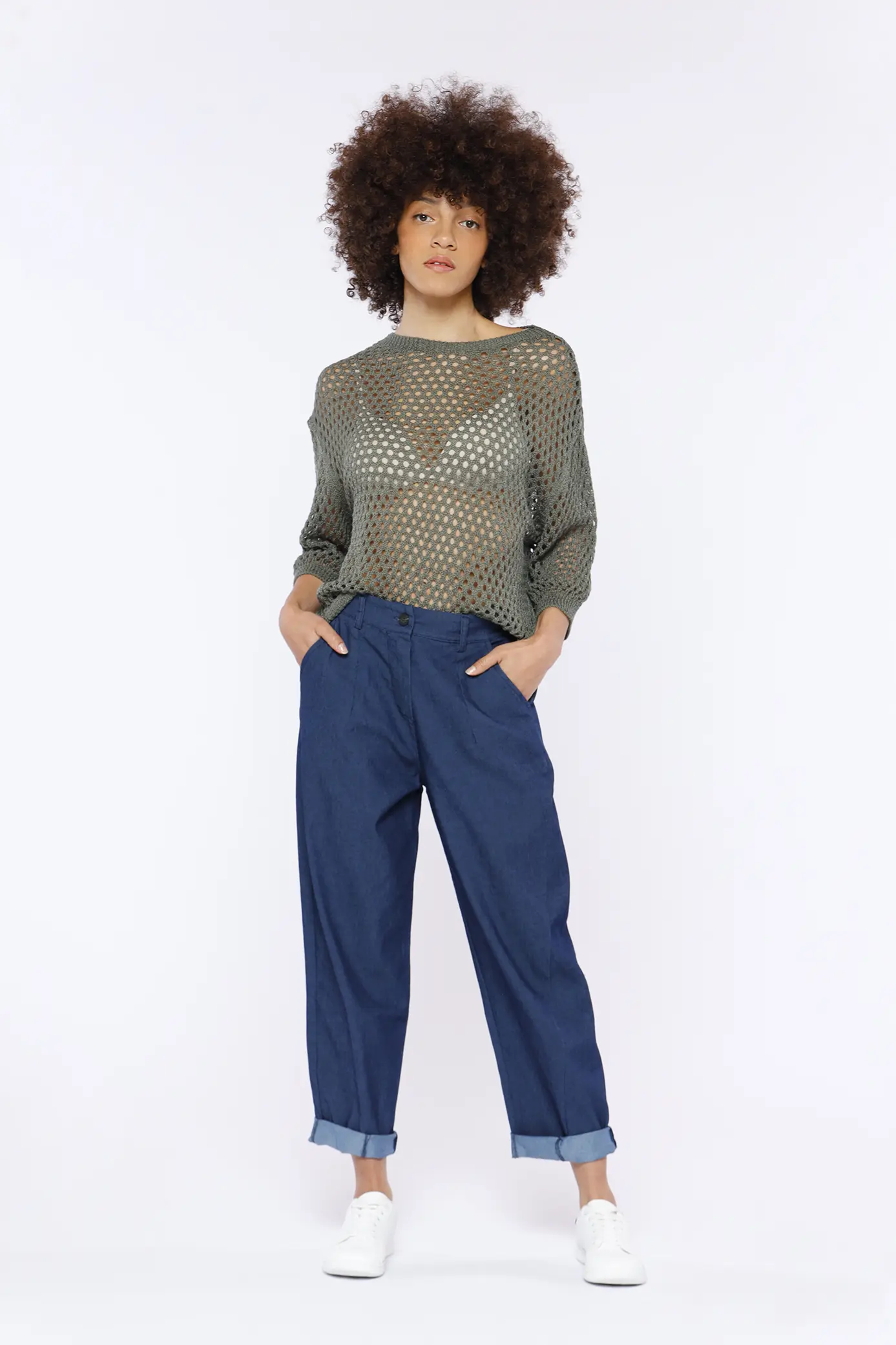 PANTALONE jeans leggero con comode tasche e chiusura a bottone ONEWORLD HYBRID